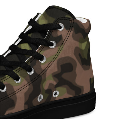 German WW2 Rauchtarnmuster Blurred Edge Spring CAMO Men’s high top canvas shoes - Mens High Top Canvas Shoes