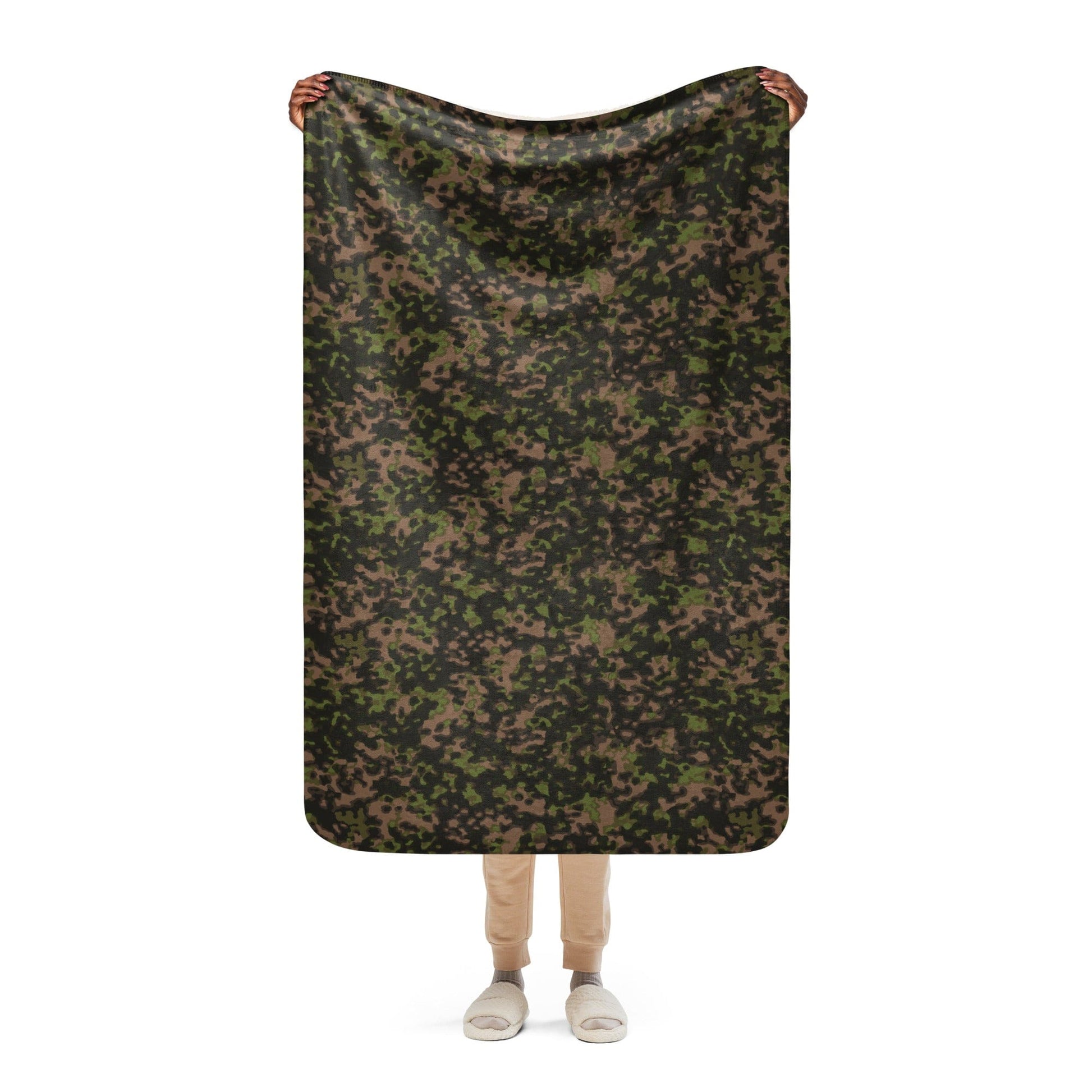 German Rauchtarnmuster Spring CAMO Sherpa blanket - 37″×57″ - Blankets