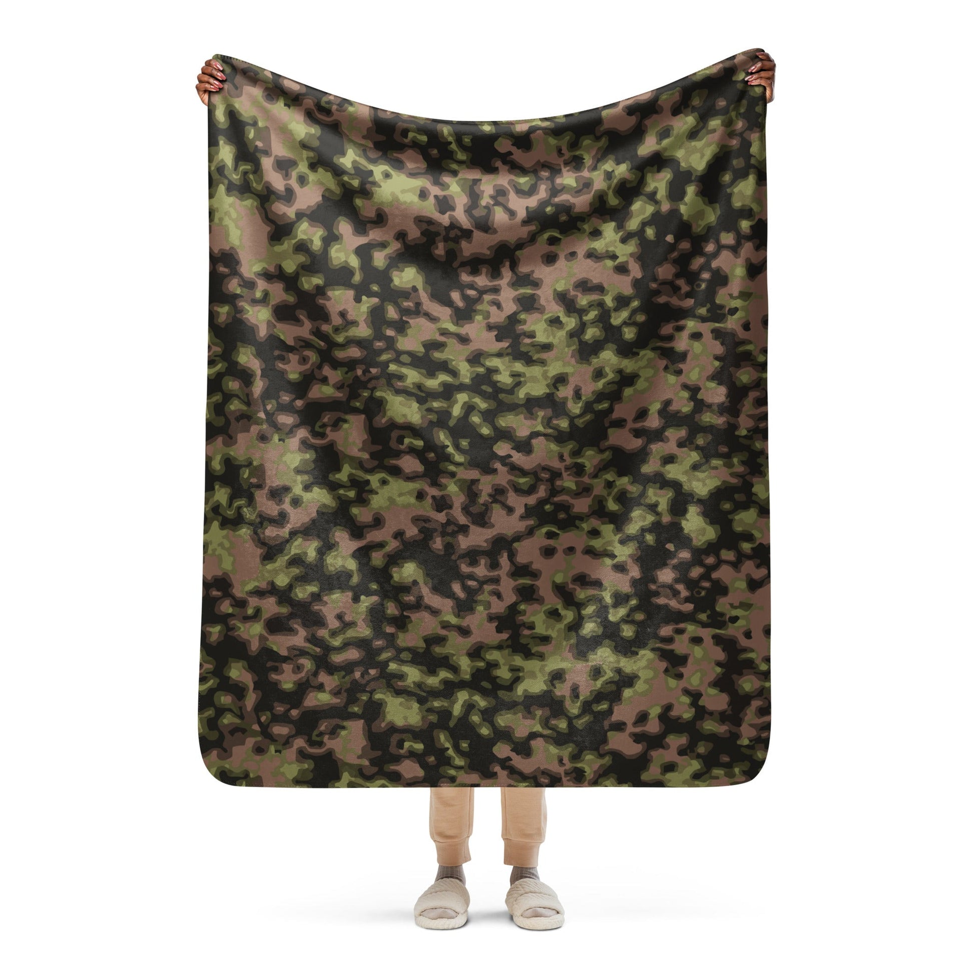 German WW2 Rauchtarnmuster Blurred Edge Spring CAMO Sherpa blanket - 50″×60″ - Blanket