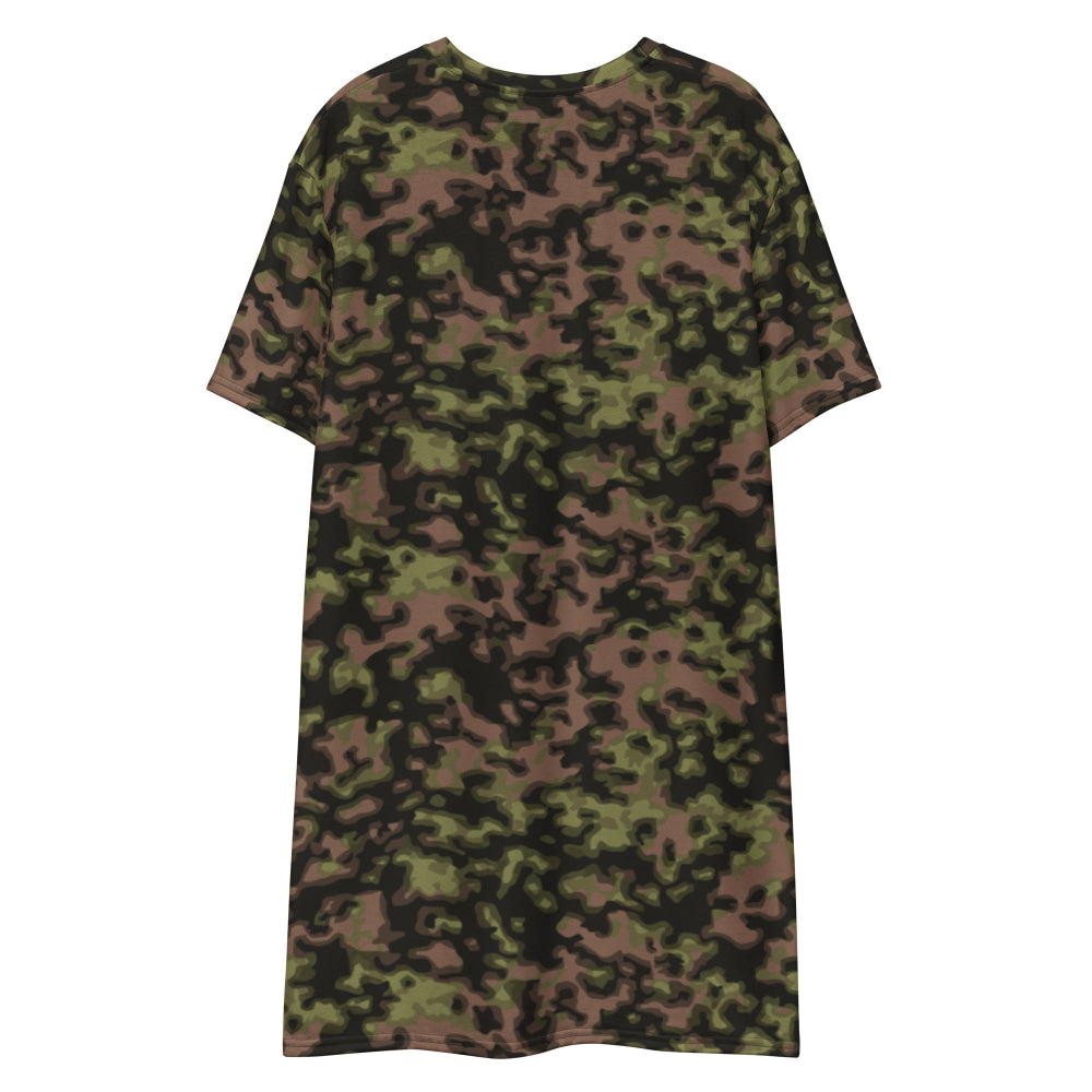 German WW2 Rauchtarnmuster Blurred Edge Spring CAMO T-shirt dress - Womens T-Shirt Dress