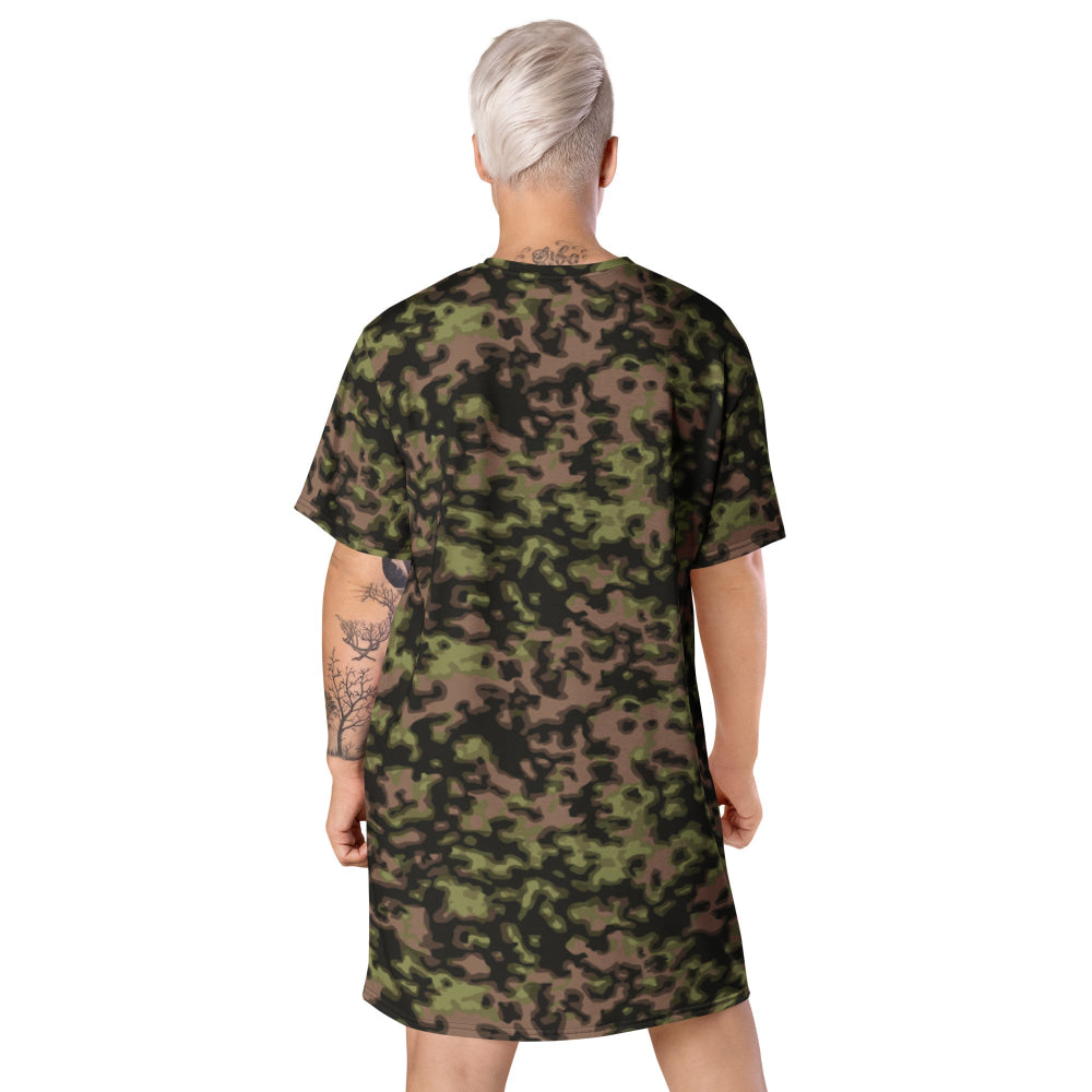 German WW2 Rauchtarnmuster Blurred Edge Spring CAMO T-shirt dress - Womens T-Shirt Dress