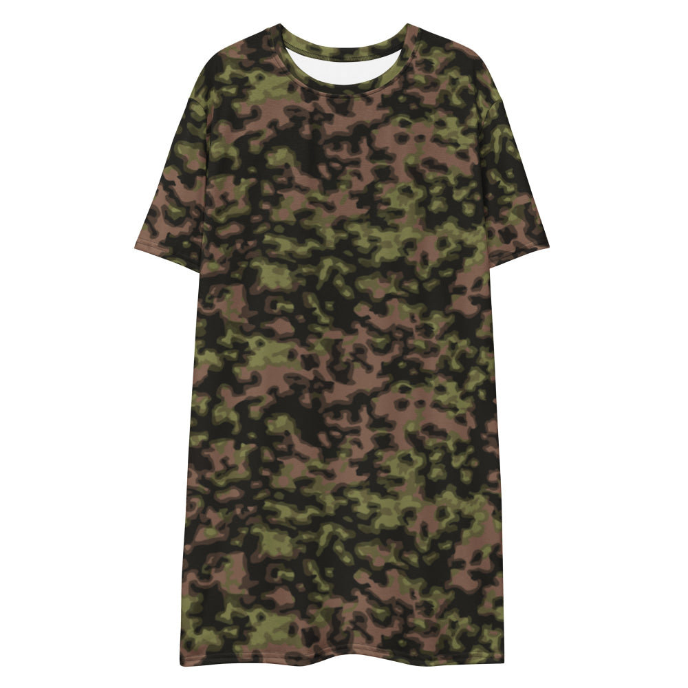 German WW2 Rauchtarnmuster Blurred Edge Spring CAMO T-shirt dress - Womens T-Shirt Dress