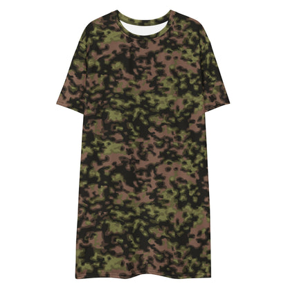 German WW2 Rauchtarnmuster Blurred Edge Spring CAMO T-shirt dress - Womens T-Shirt Dress