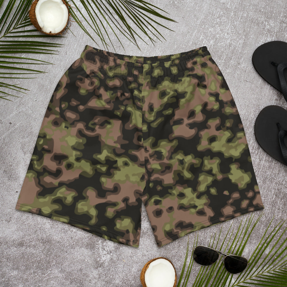 German WW2 Rauchtarnmuster Blurred Edge Spring CAMO Unisex Athletic Long Shorts