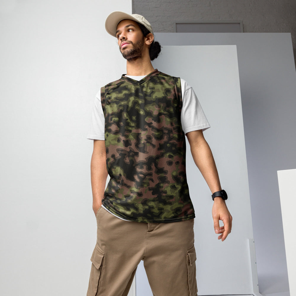 German WW2 Rauchtarnmuster Blurred Edge Spring CAMO unisex basketball jersey - 2XS - Unisex Basketball Jersey