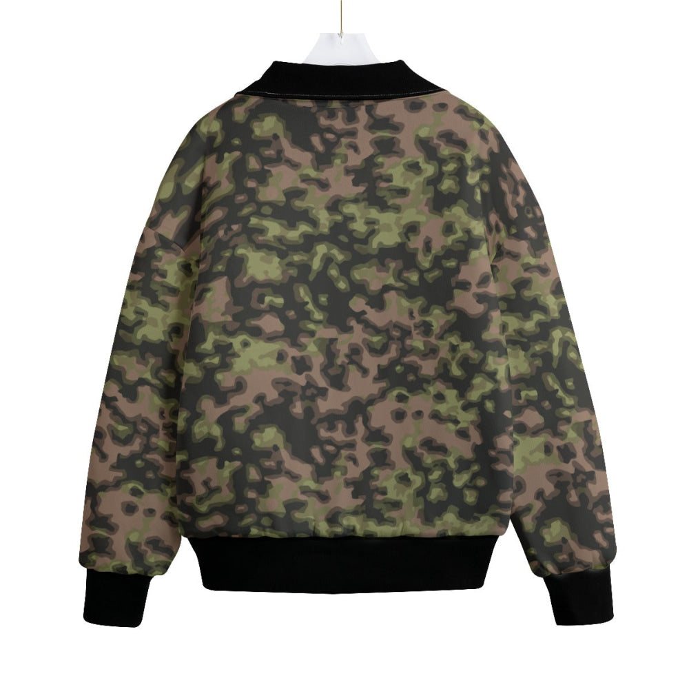 German WW2 Rauchtarnmuster Blurred Edge Spring CAMO Unisex Fleece Knitted Bomber Jacket