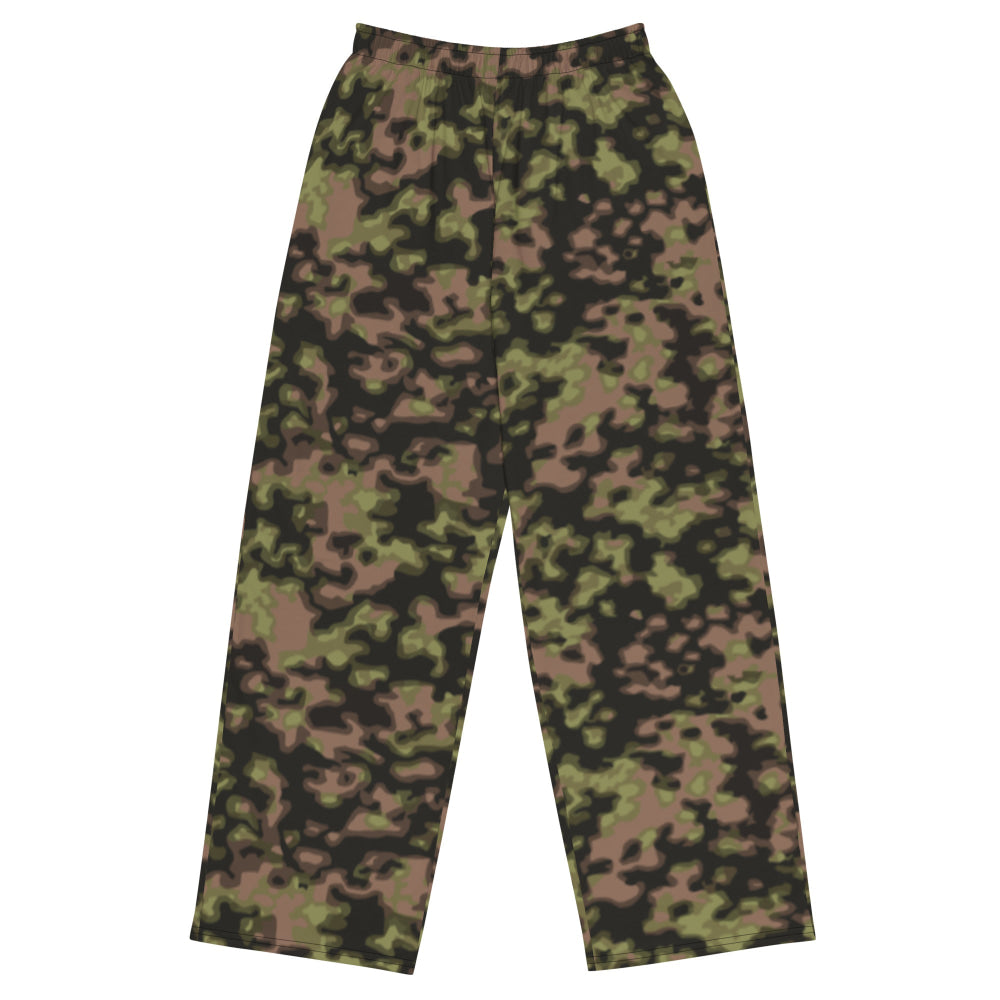 German WW2 Rauchtarnmuster Blurred Edge Spring CAMO unisex wide-leg pants - 2XS - Unisex Wide-Leg Pants