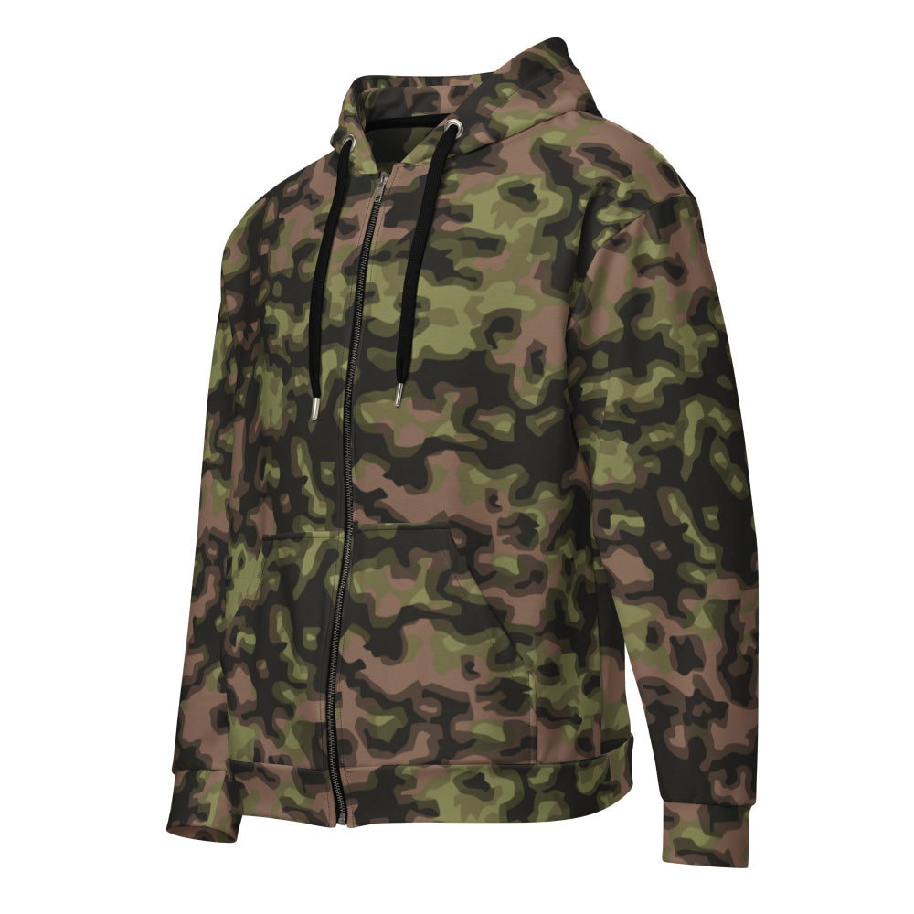 German WW2 Rauchtarnmuster Blurred Edge Spring CAMO Unisex zip hoodie - 2XS - Zip Hoodie