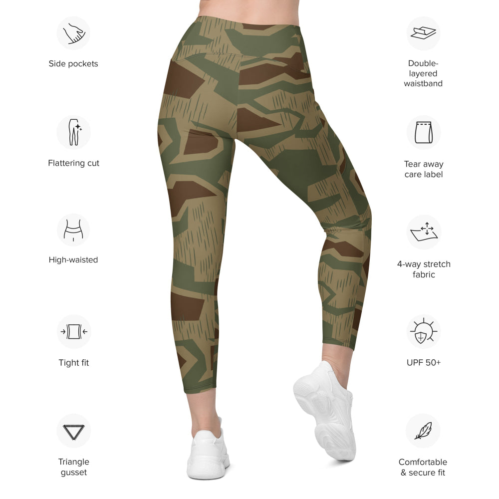 German WW2 Sumpfmuster 43 CAMO Leggings with pockets - Womens With Pockets