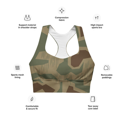 German WW2 Sumpfmuster 43 CAMO Longline sports bra - Womens Sports Bra