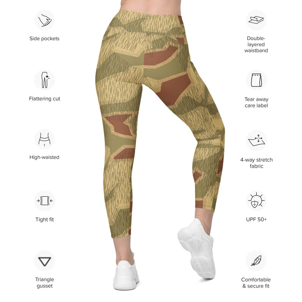 German WW2 Sumpfmuster 44 CAMO Leggings with pockets - Womens With Pockets