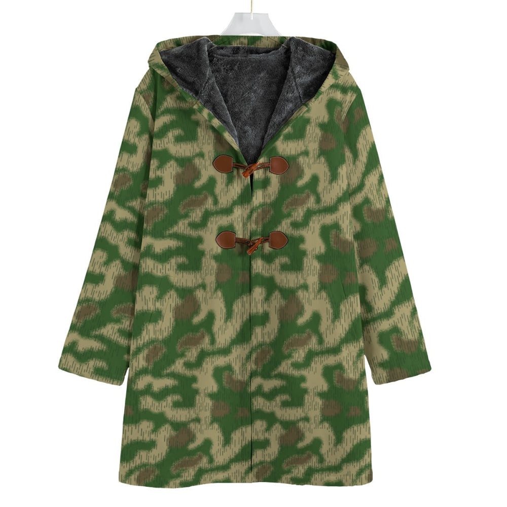 German WW2 Sumpfmuster Marsh CAMO Men’s Canvas Horn Buckle Fleece Windbreaker - S / White - Mens