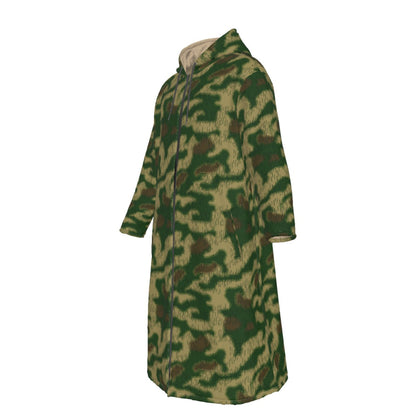 German WW2 Sumpfmuster Marsh CAMO Men’s Sherpa Zip Up Long Coat - Mens