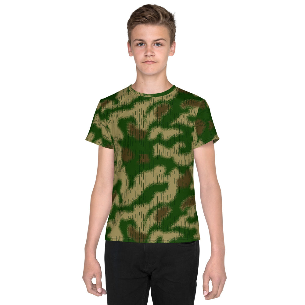 German WW2 Sumpfmuster Marsh CAMO Youth crew neck t-shirt - 8 - Crew Neck T-shirt