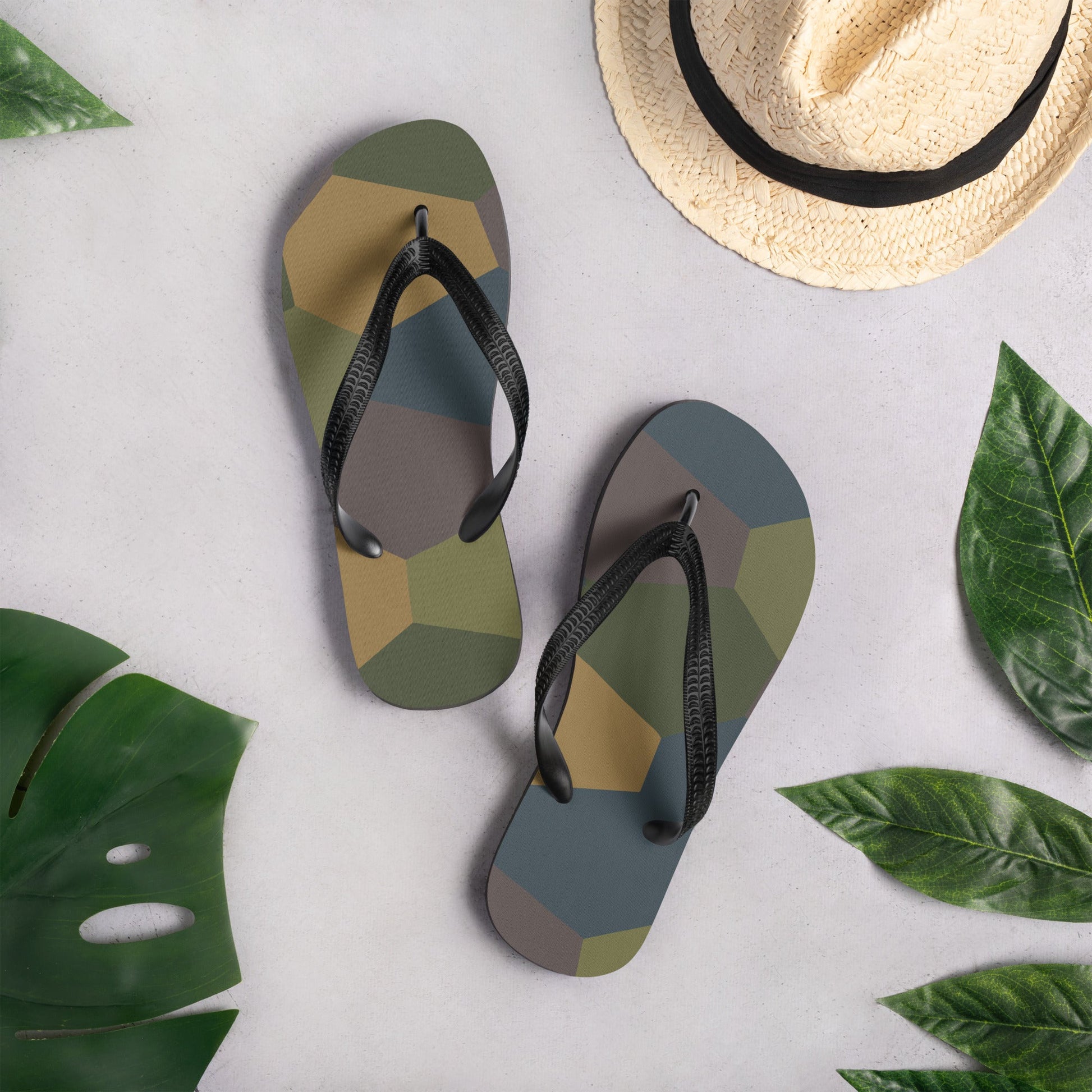 German WWI 5-Color Lozenge Aircraft CAMO Flip-Flops