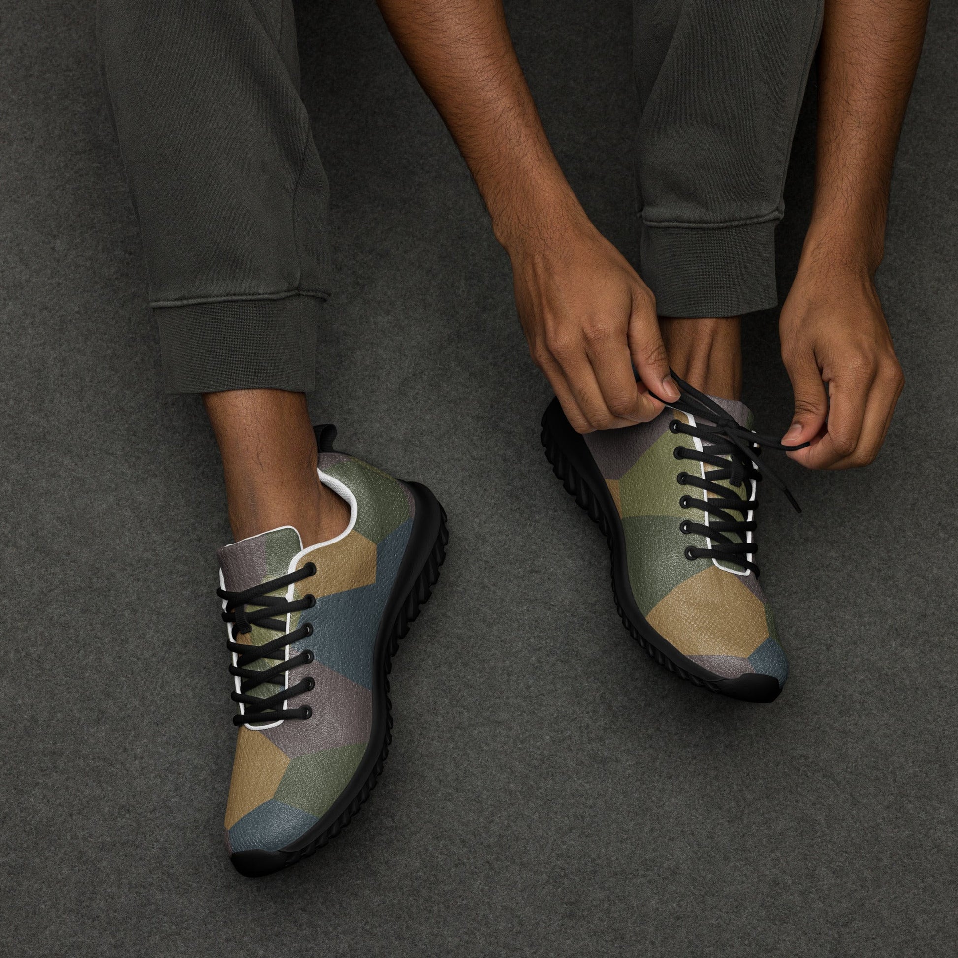 German WWI 5-Color Lozenge Aircraft CAMO Mens Athletic Shoes