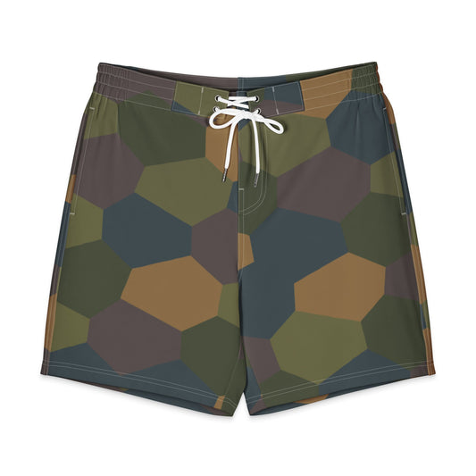 German WWI 5-Color Lozenge Aircraft CAMO Men’s Board Shorts - 2XS