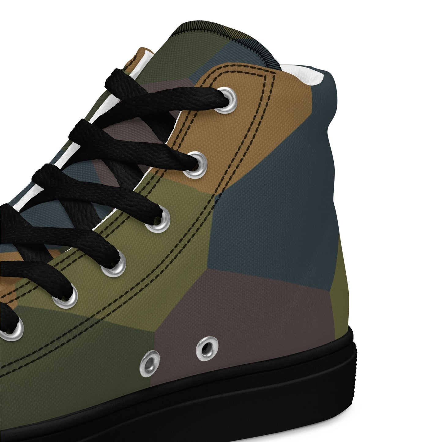 German WWI 5-Color Lozenge Aircraft CAMO Mens High-Top Canvas Shoes