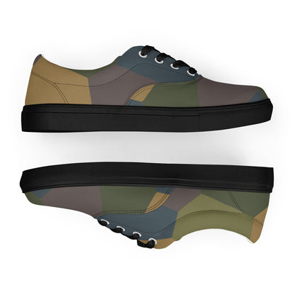 German WWI 5-Color Lozenge Aircraft CAMO Mens Lace-Up Canvas Shoes