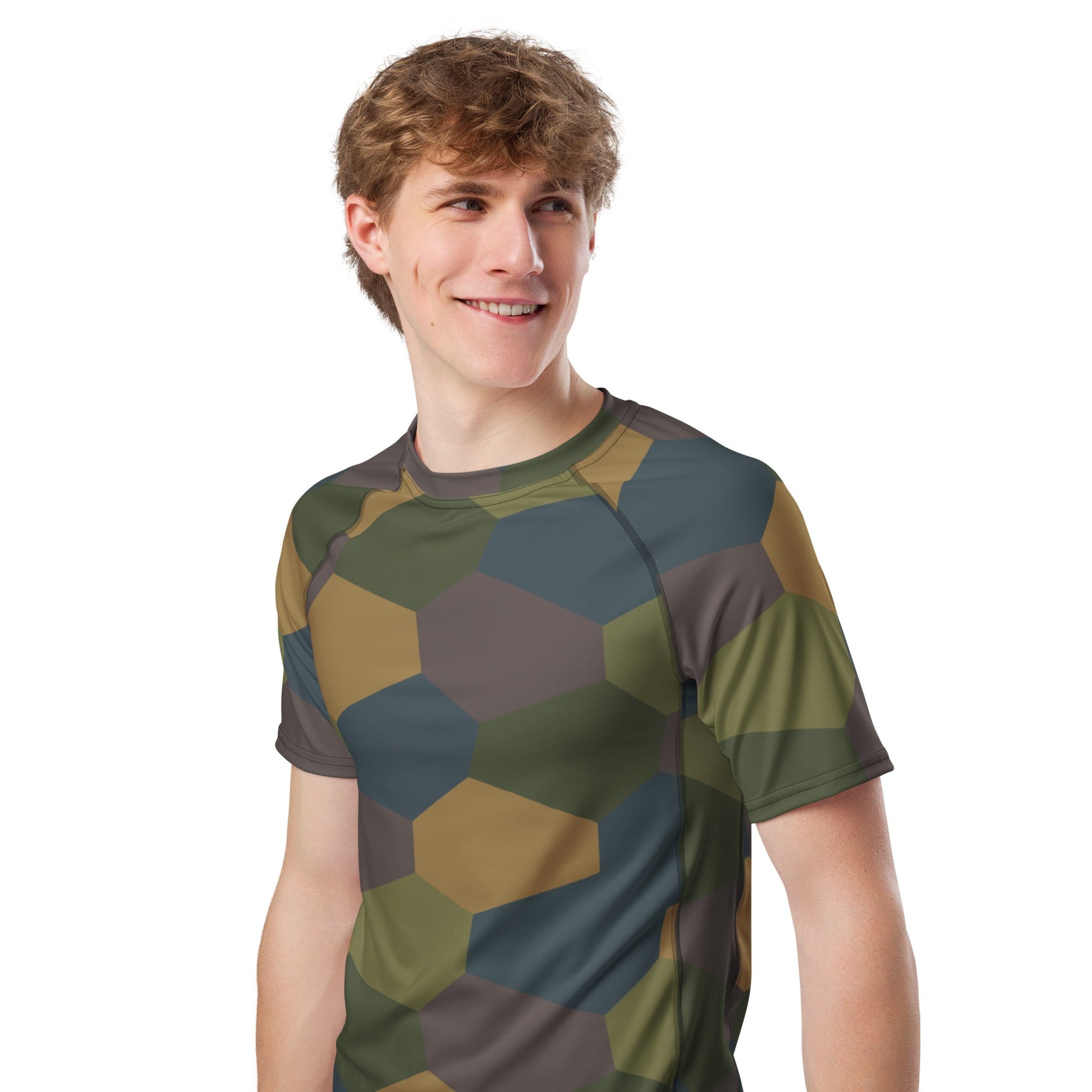 German WWI 5-Color Lozenge Aircraft CAMO Mens Short-Sleeve Rash Guard