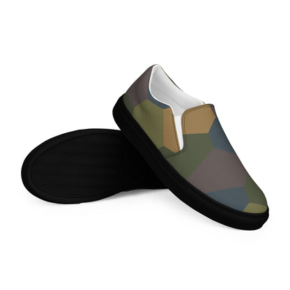 German WWI 5-Color Lozenge Aircraft CAMO Mens Slip-On Canvas Shoes