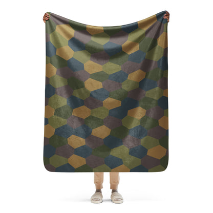 German WWI 5-Color Lozenge Aircraft CAMO Sherpa Blanket - 50″×60″