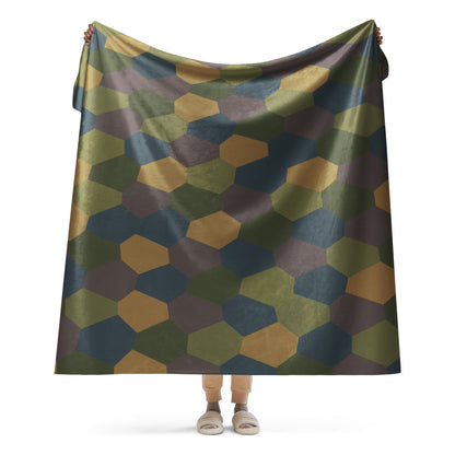 German WWI 5-Color Lozenge Aircraft CAMO Sherpa Blanket - 60″×80″