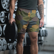 Lozenge Aircraft Five-Color CAMO Unisex Athletic Long Shorts - 2XS