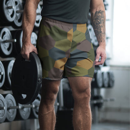German WWI 5-Color Lozenge Aircraft CAMO Unisex Athletic Long Shorts - 2XS