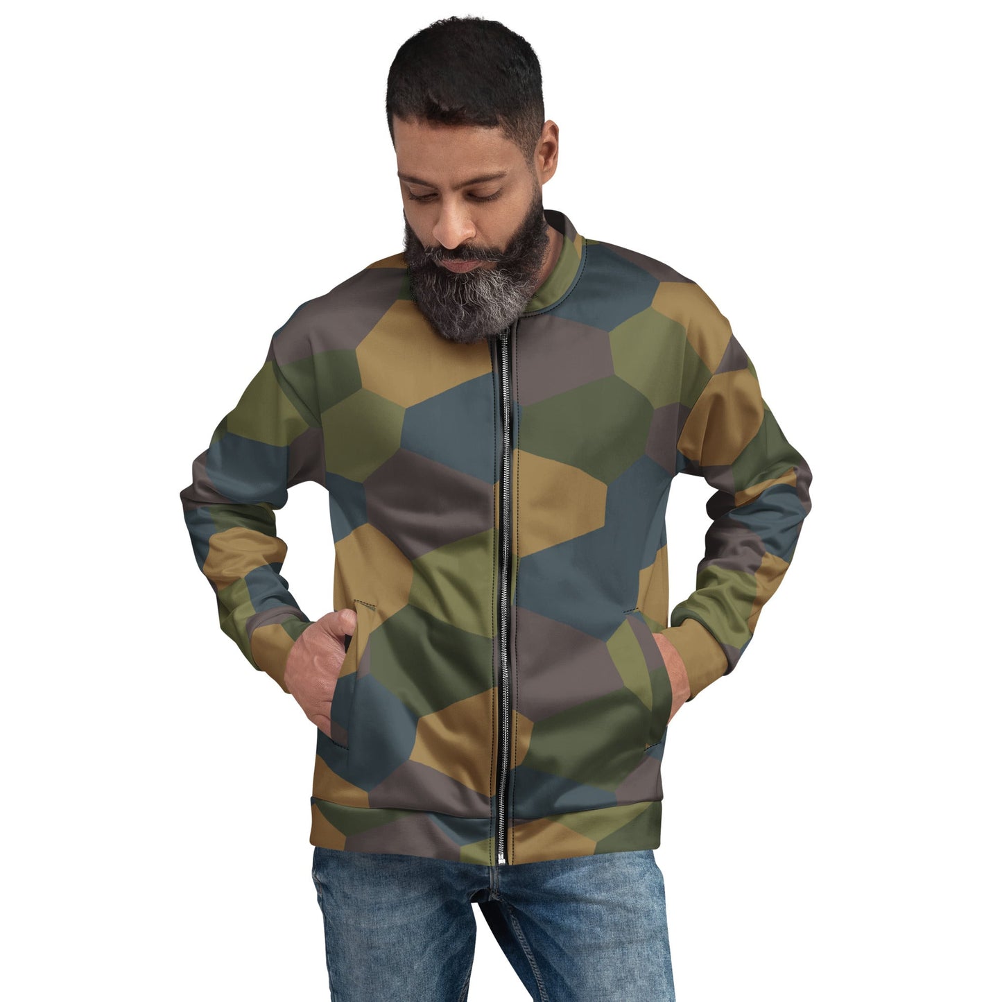 German WWI 5-Color Lozenge Aircraft CAMO Unisex Bomber Jacket - XS