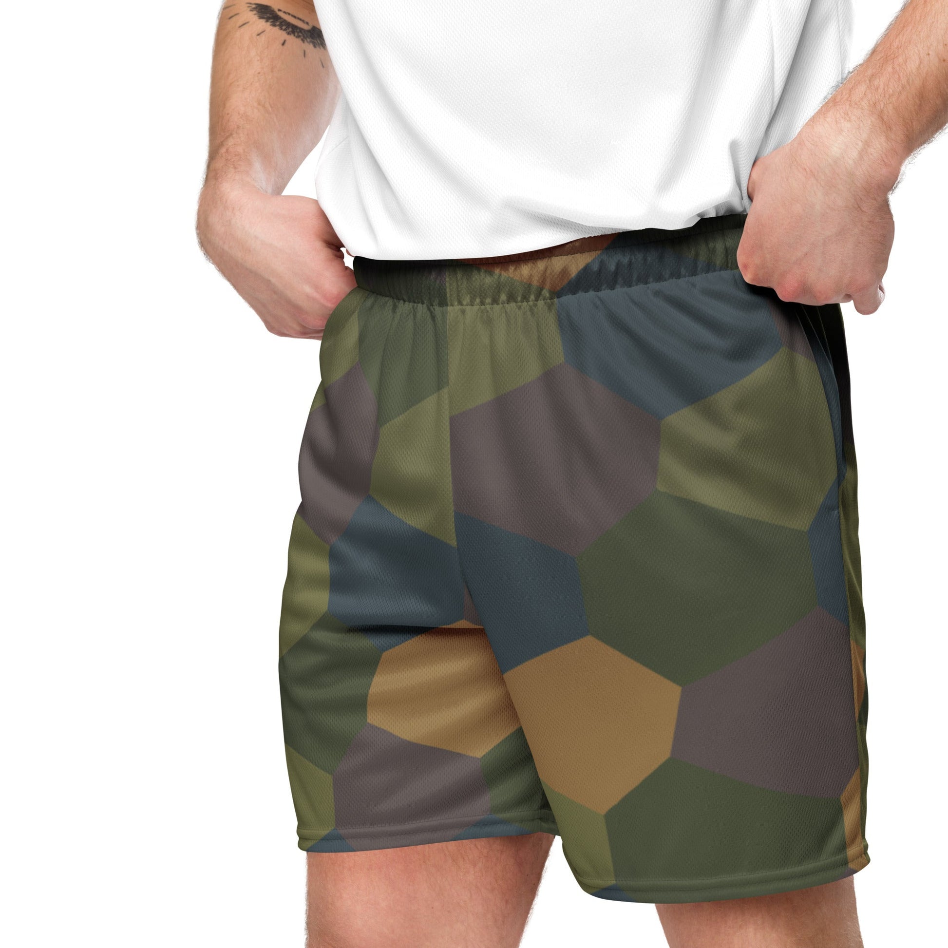 German WWI 5-Color Lozenge Aircraft CAMO Unisex Mesh Shorts