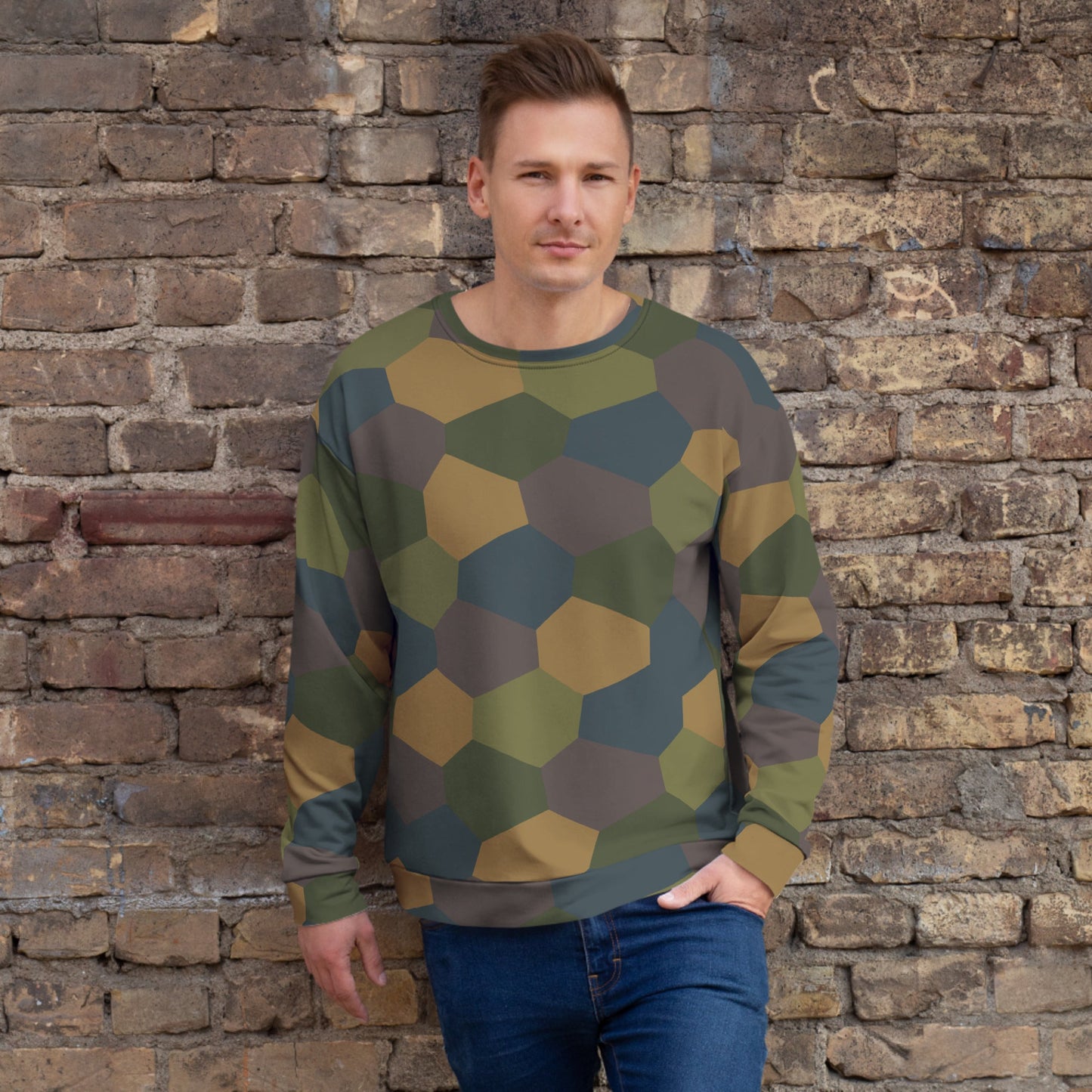 German WWI 5-Color Lozenge Aircraft CAMO Unisex Sweatshirt - 2XS