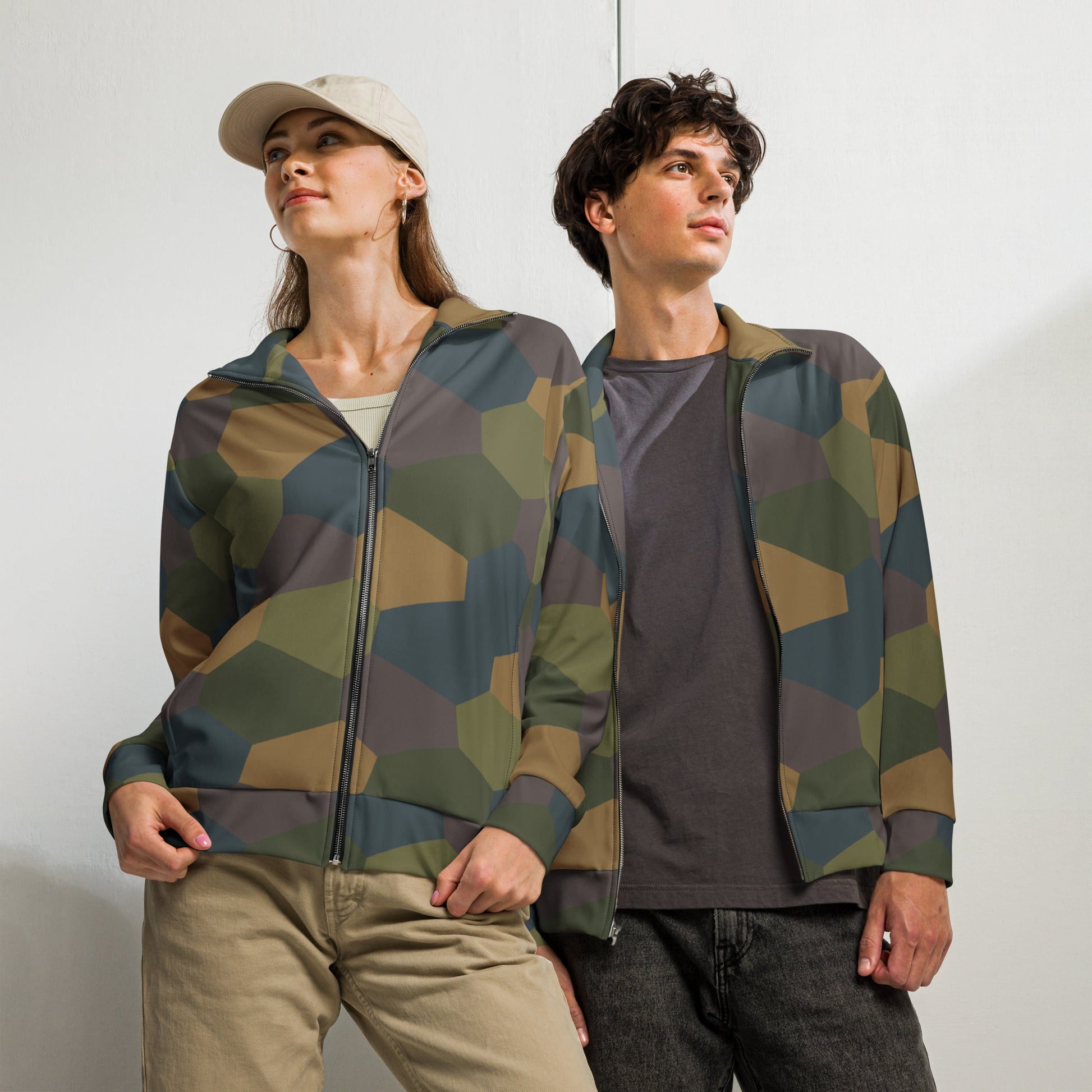German WWI 5-Color Lozenge Aircraft CAMO Unisex Track Jacket - 2XS