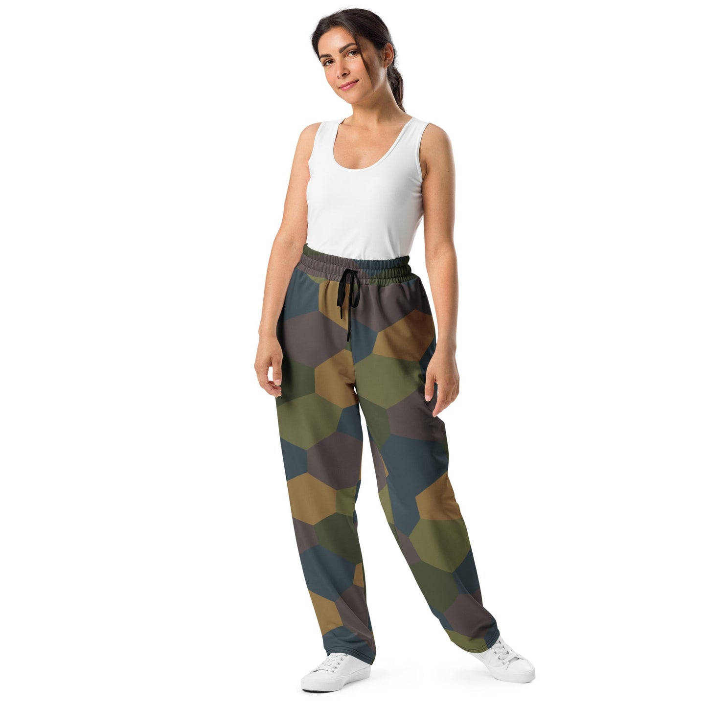 German WWI 5-Color Lozenge Aircraft CAMO Unisex Wide-Leg Joggers