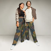 Lozenge Aircraft Five-Color CAMO Unisex Wide-Leg Joggers - 2XS