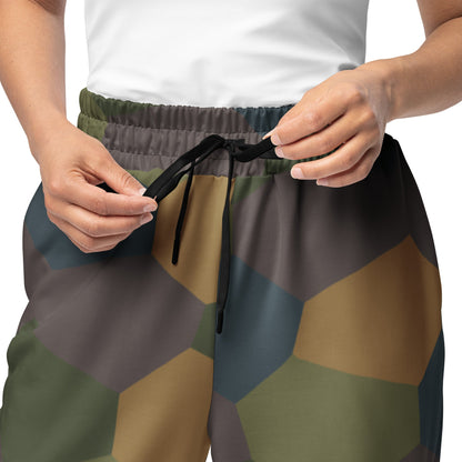 German WWI 5-Color Lozenge Aircraft CAMO Unisex Wide-Leg Joggers