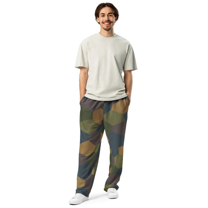 German WWI 5-Color Lozenge Aircraft CAMO Unisex Wide-Leg Joggers