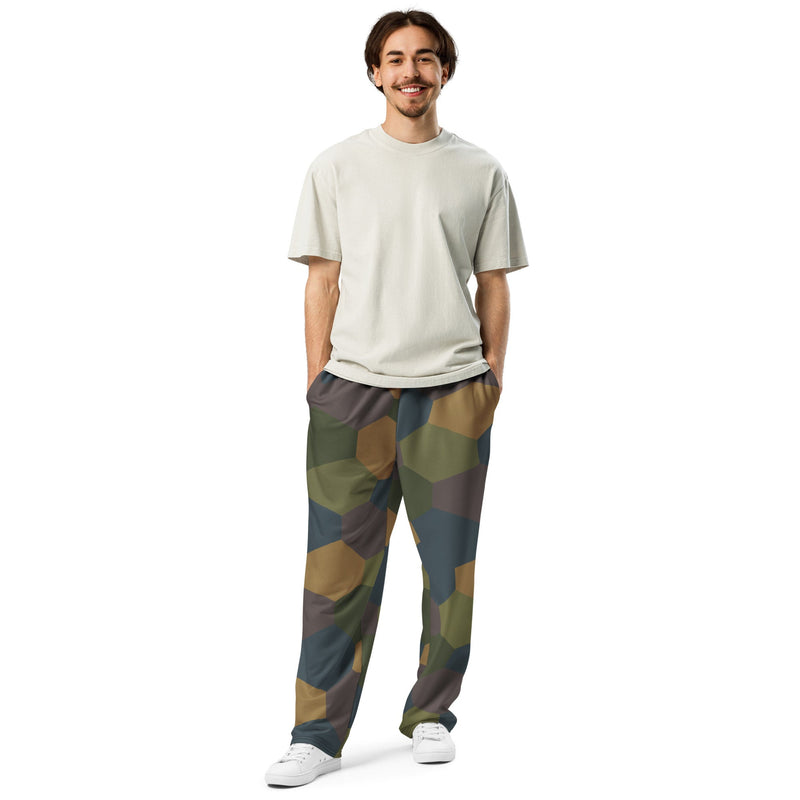 Lozenge Aircraft Five-Color CAMO Unisex Wide-Leg Joggers
