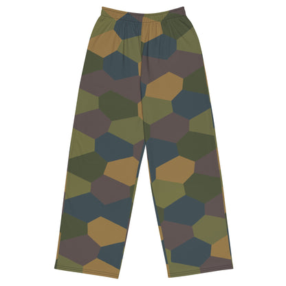 German WWI 5-Color Lozenge Aircraft CAMO Unisex Wide-Leg Leisure Pants - 2XS