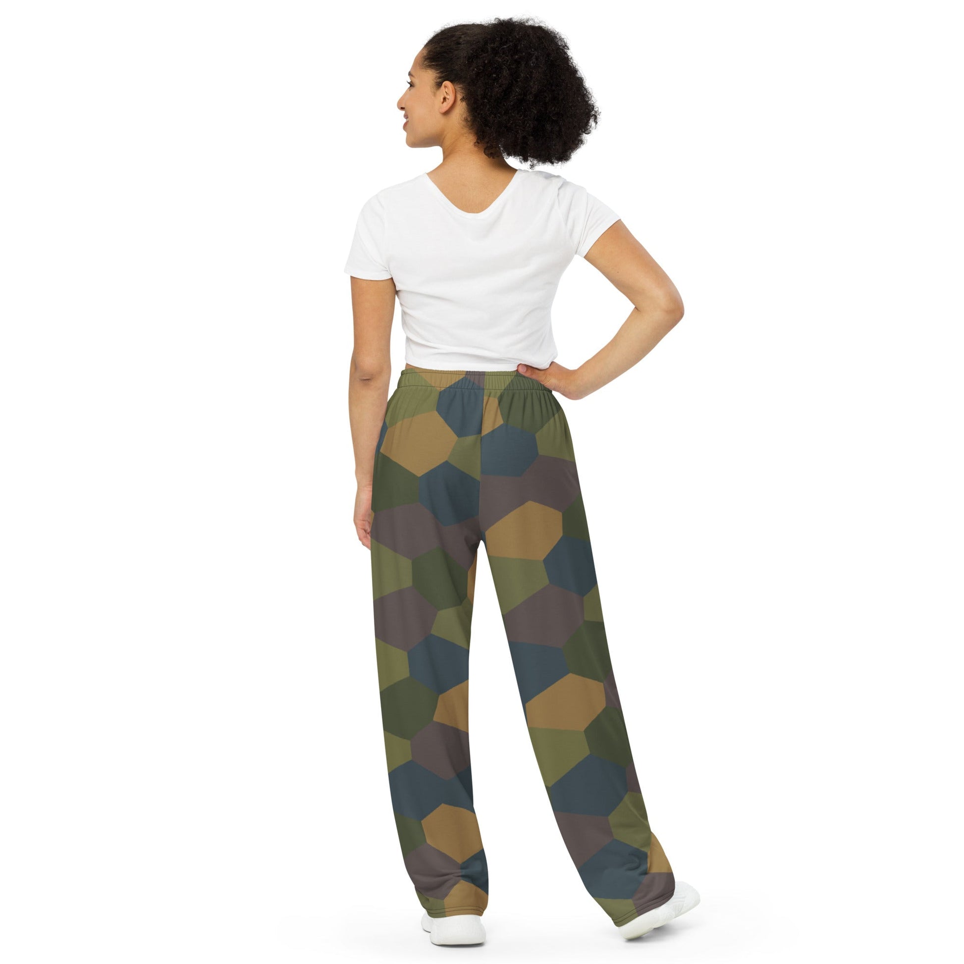 German WWI 5-Color Lozenge Aircraft CAMO Unisex Wide-Leg Leisure Pants