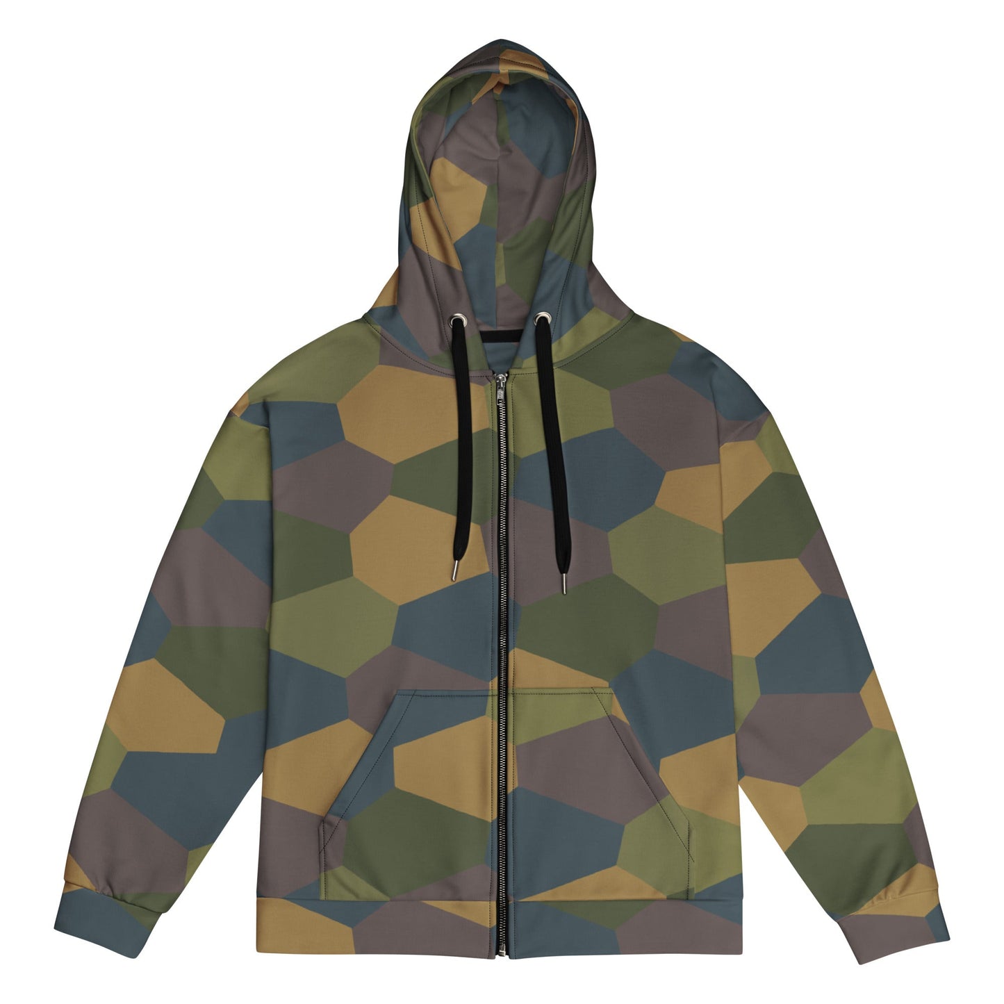 German WWI 5-Color Lozenge Aircraft CAMO Unisex Zip Hoodie - 2XS