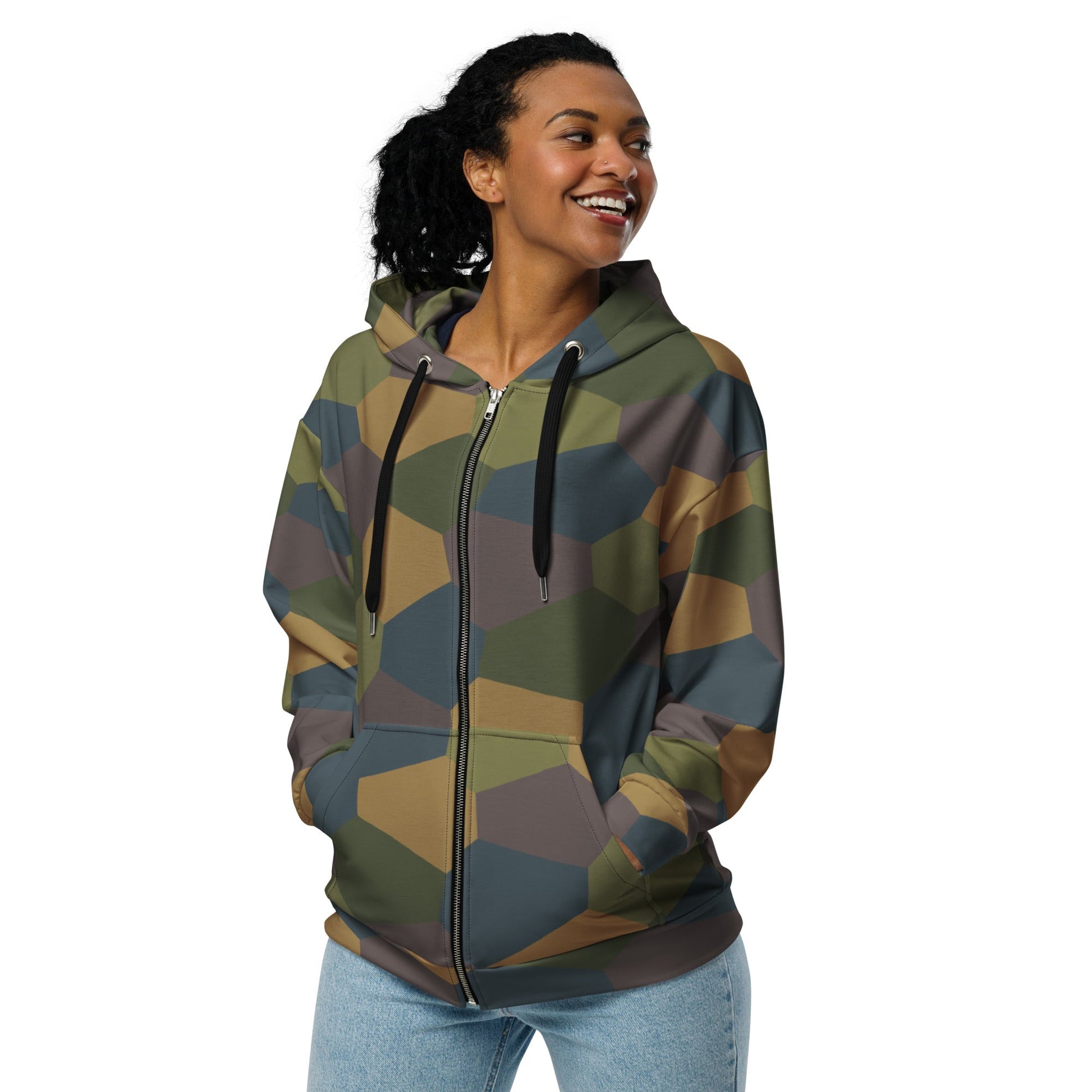 German WWI 5-Color Lozenge Aircraft CAMO Unisex Zip Hoodie