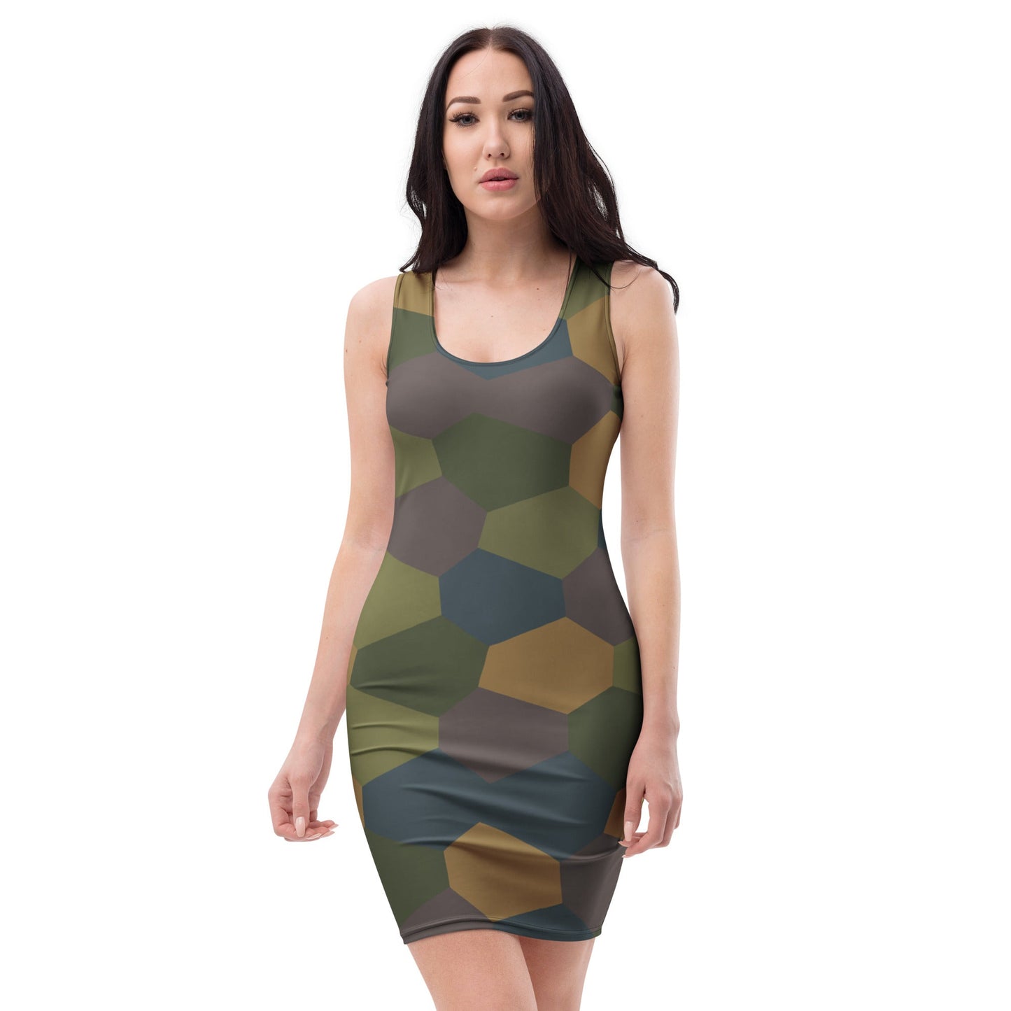 German WWI 5-Color Lozenge Aircraft CAMO Womens Bodycon Dress - XS
