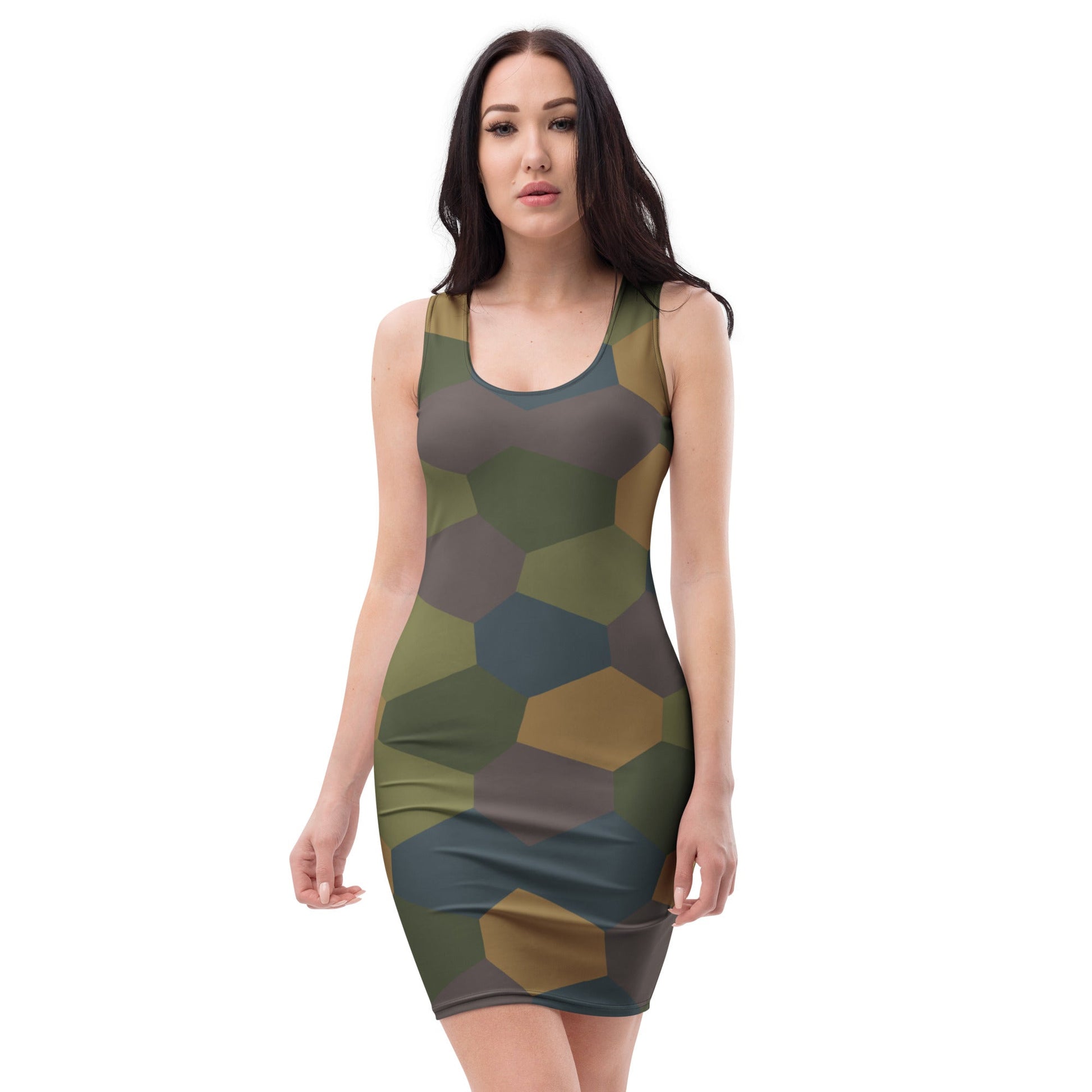 German WWI 5-Color Lozenge Aircraft CAMO Womens Bodycon Dress - XS