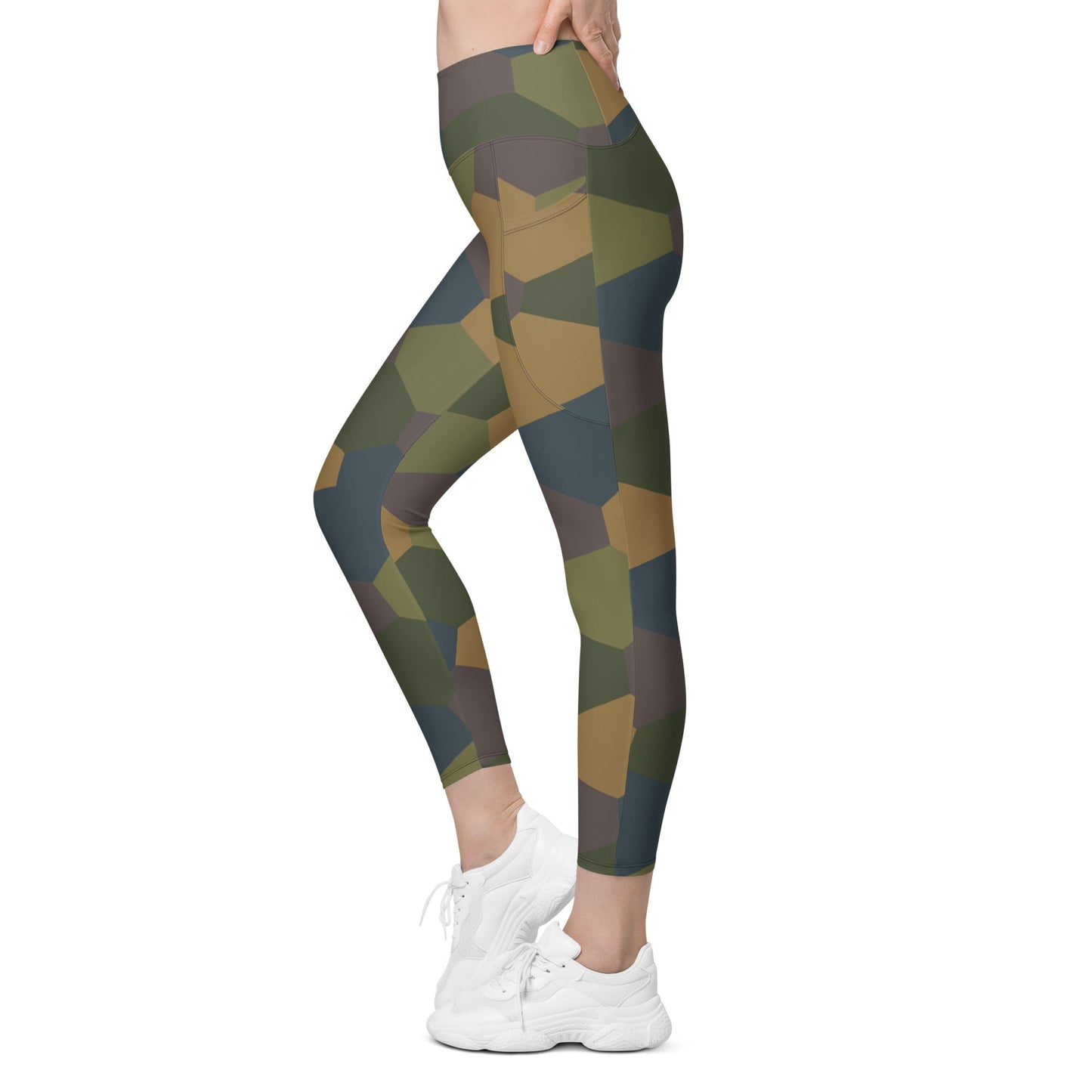 German WWI 5-Color Lozenge Aircraft CAMO Womens Leggings with Pockets