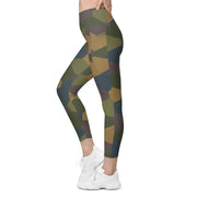 Lozenge Aircraft Five-Color CAMO Womens Leggings with Pockets - Women