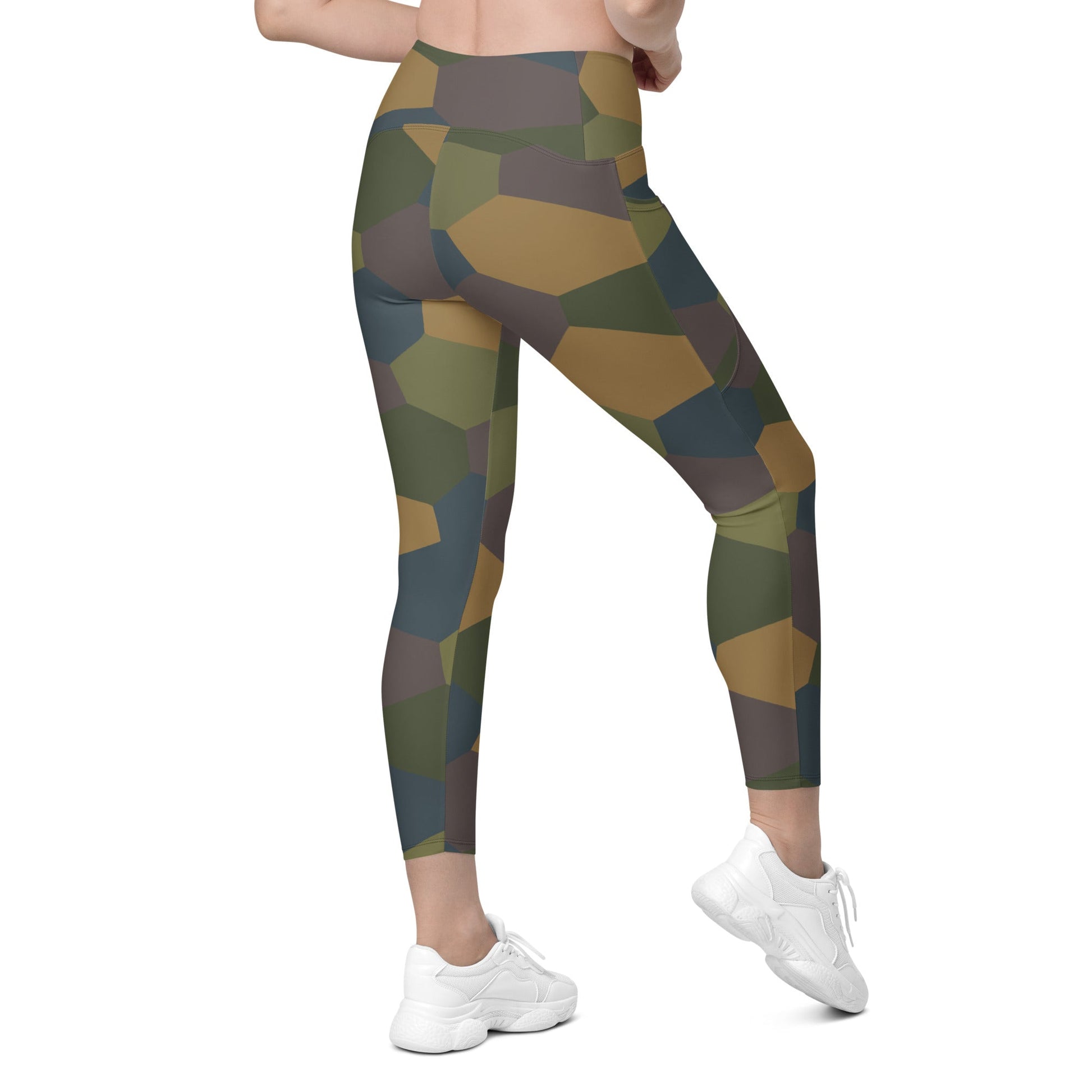 German WWI 5-Color Lozenge Aircraft CAMO Womens Leggings with Pockets