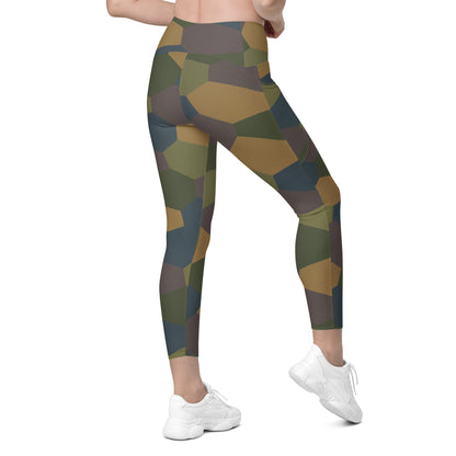 German WWI 5-Color Lozenge Aircraft CAMO Womens Leggings with Pockets