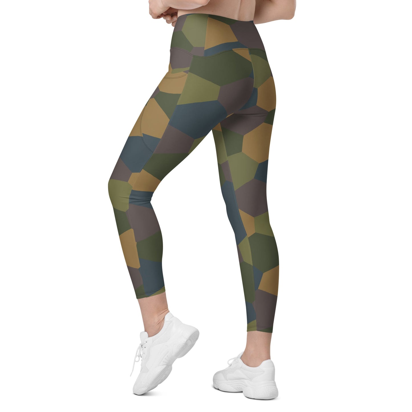German WWI 5-Color Lozenge Aircraft CAMO Womens Leggings with Pockets