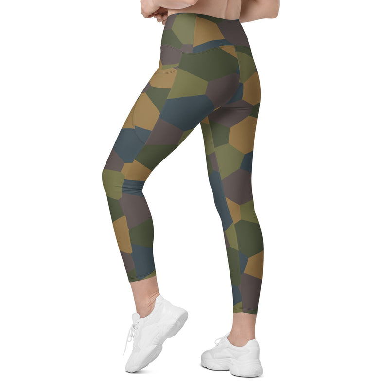 Lozenge Aircraft Five-Color CAMO Womens Leggings with Pockets - Women